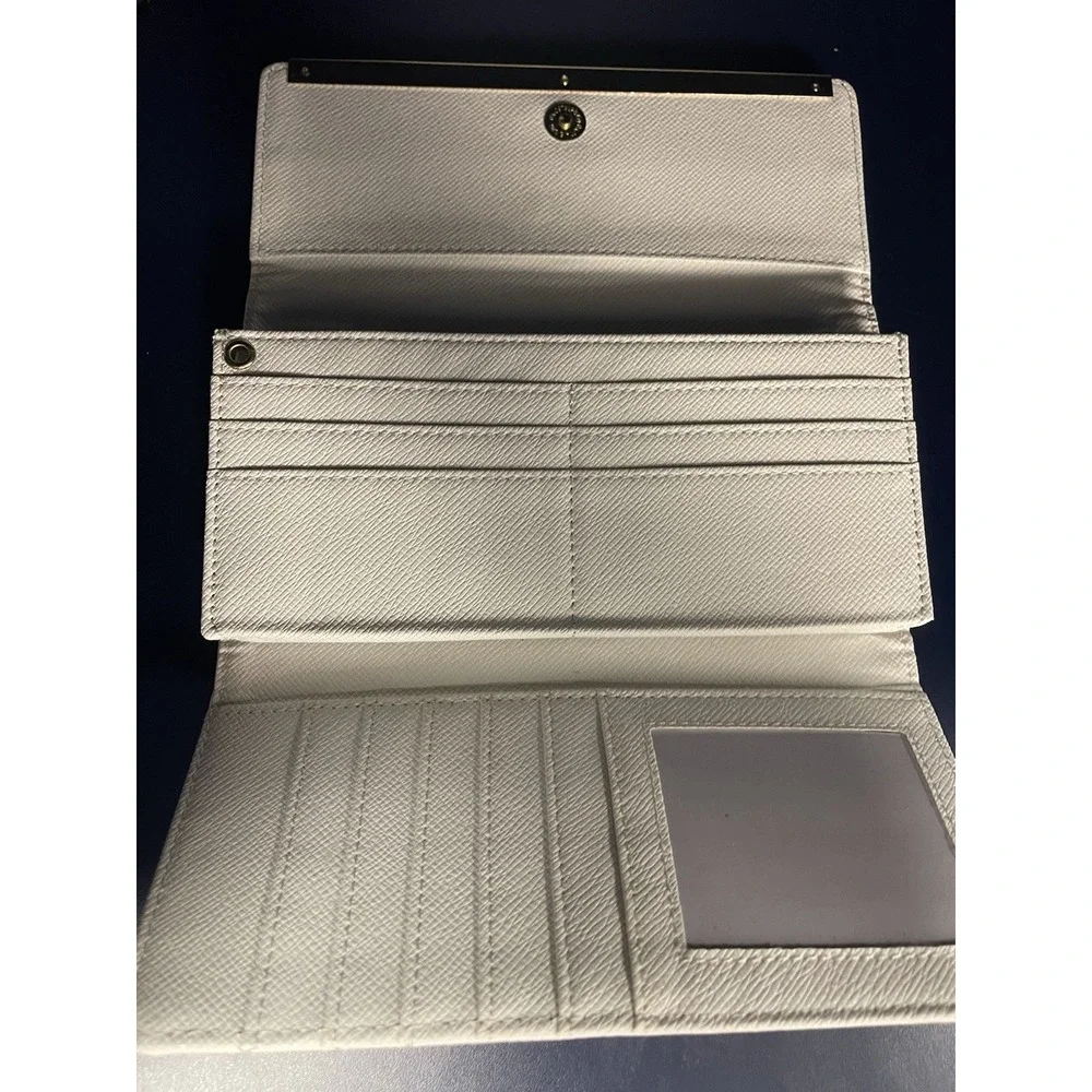 DASEIN WOMENS XLW-02-168 FASHION CLUTCH ZIP AROUND EMBLEM LONG WALLET,PEWTER,NEW